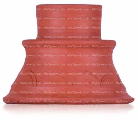 Clay CANDLE CHIMNEY BASE, Color : Terracotta Red