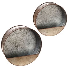 Round Shape Natural Metal Wall Hanging Planter, for Garden Decoration, Specialities : Light Weight