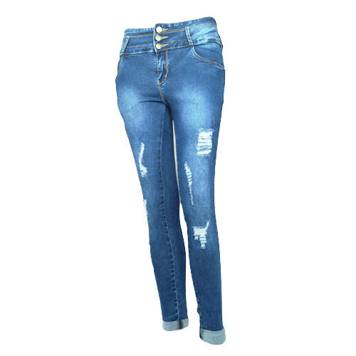 Plain Denim Ladies Fancy Jeans, Feature : Impeccable Finish, Skin Friendly