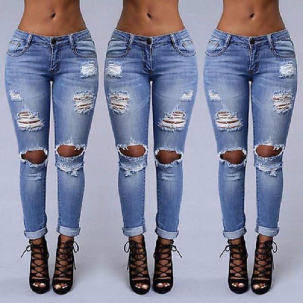 Plain Denim Ladies Fashion Jeans, Size : 28-34 Inches