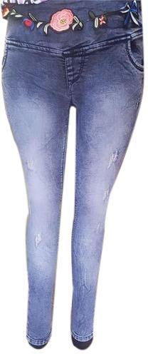 Plain Denim Ladies Slim Fit Jeans, Feature : Anti-Wrinkle, Skin Friendly