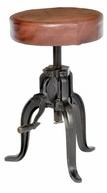 Crank Stool With Leather Seat