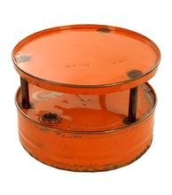 Metal Round Drum Coffee Table, Color : Industrial Orange Colour