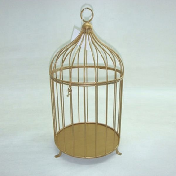Gold Powder Coated Metal Iron Large Bird Cage