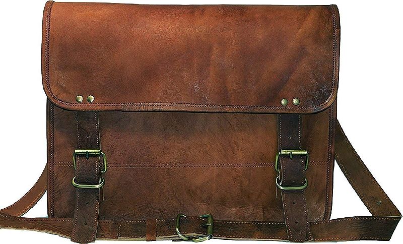 Men's Messenger Bag Brown Leather - Fits 13 Inches Laptop – Luke Case