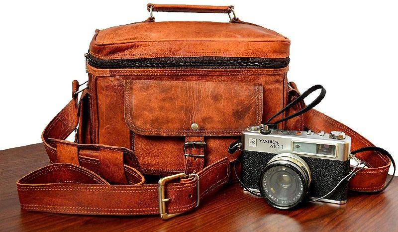 Handmade Real Goat Leather Bag Camera Bag Vintage Bag
