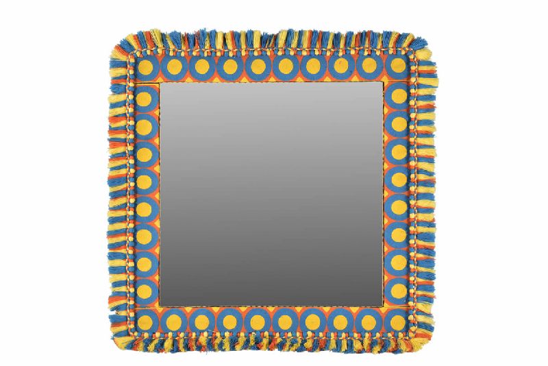 Square Embroidered Mirror Frame