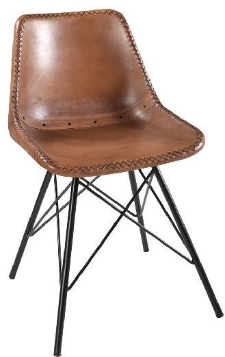 Upholstery Giron Iron & Leather Dining Chair