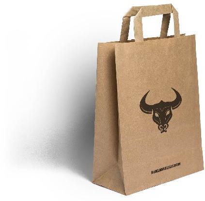 Rectangular Printed Handle Paper Bag, for Packaging, Shopping, Feature : Easy To Carry