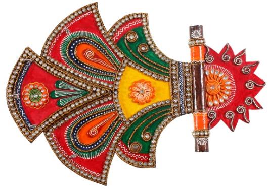 Rajsthani kundan Pankhi key Holder (HD11), Color : Multicolor