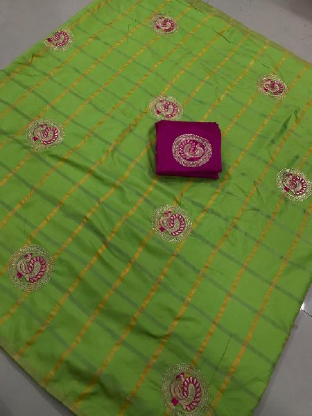 Green Panetar Sana Silk Embroidered Sarees