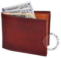 Leather Wallet with zip coin pocket