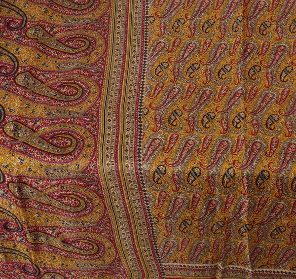 Beautiful pink & yellow colored printed pure silk saree