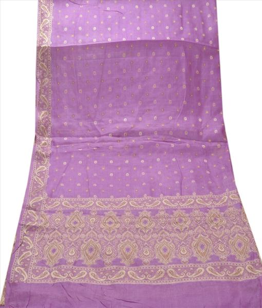 Attractive purple colored pure silk woven long scarves