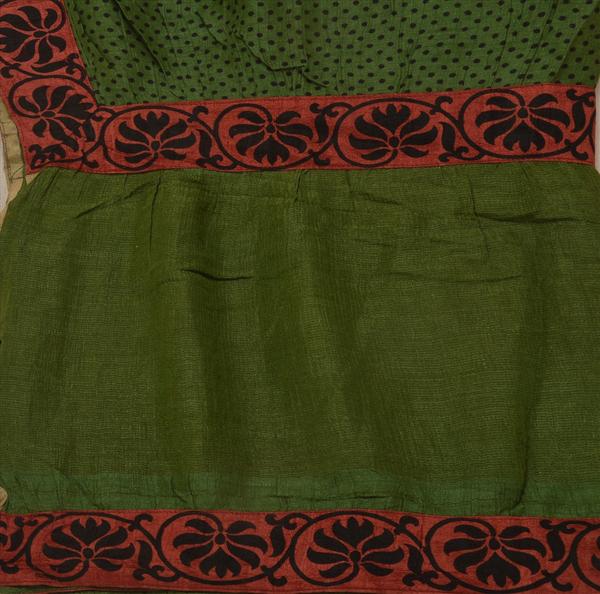 Vintage long pure silk green scarves