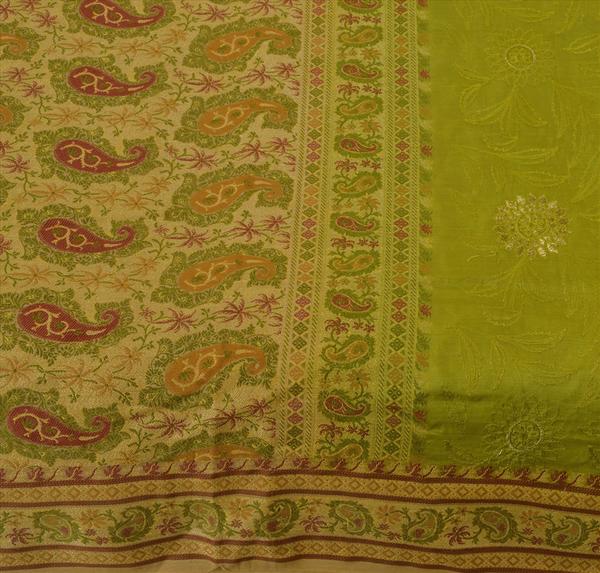 Vintage indian 100% pure silk saree embroidered woven fabric cultural sari