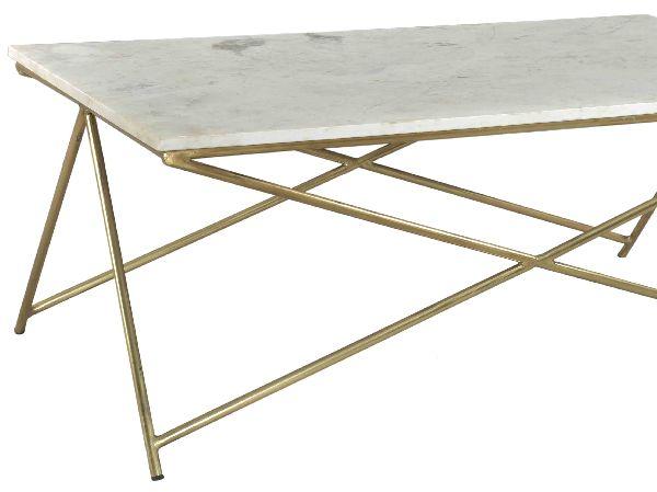 Industrial Coffee Table Marble Top