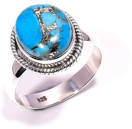 Blue Copper Turquoise Gemstone Ring