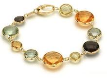 Natural Multi Stone Gold Plated Bracelet, Occasion : Anniversary, Engagement, Gift, Party, Wedding