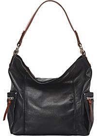 black leather grab bag