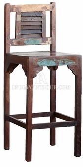 INDIAN RECYCLED WOOD BAR CHAIR
