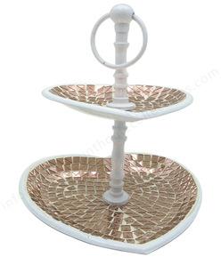 Copper Mosaic Cake Stands, Size : 20.50 x 19.50 x 23 cm