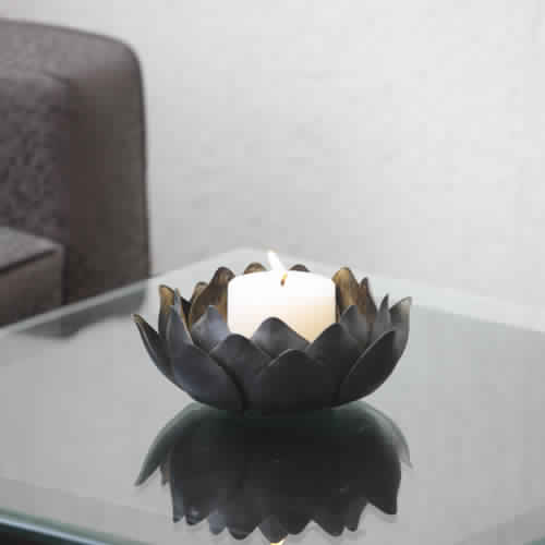 LOTUS CANDLE PILLER HOLDER (S34922)
