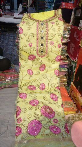 Cotton Chanderi Dress Material, for Making Ladies Garments, Feature : Attractive Designs