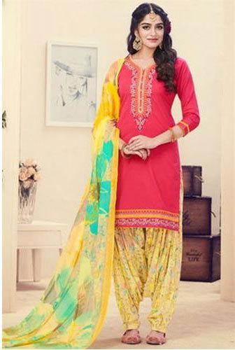 Ladies Punjabi Semi Stitched Ladies Suit, Size : XL