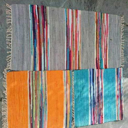 Cotton Sterip Carpet, for Home, Office, Pattern : Plain