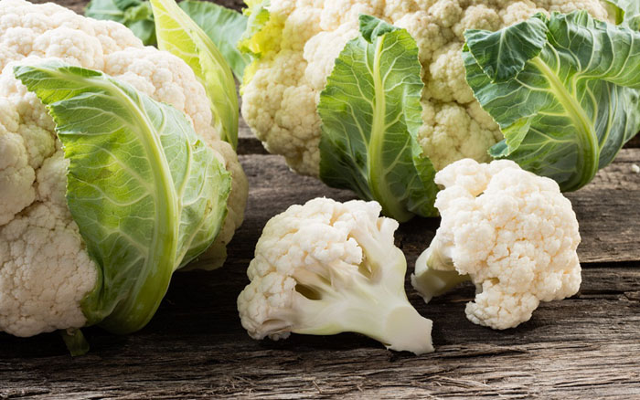 Organic Fresh Cauliflower, for High in Protein