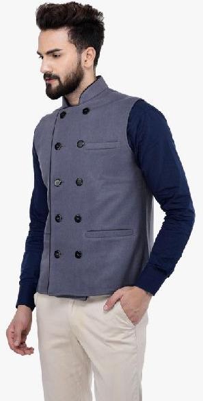 Grey Wool Double Breasted Jacket