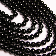 Black Tourmaline Round Beads Strand, Size : 4-12mm