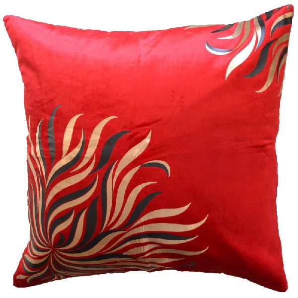 Flame Red Chenille Pillow