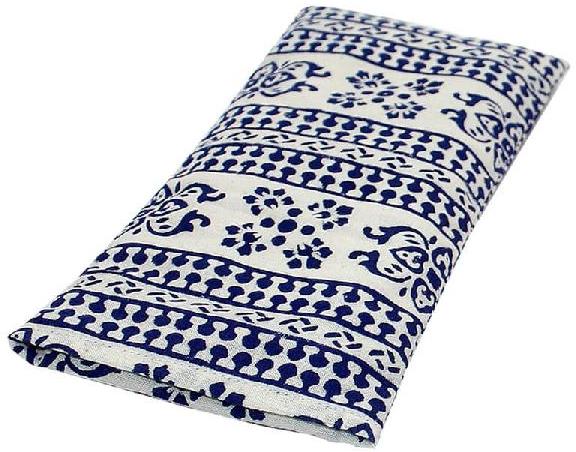 Block Printed Eye Pillow, Size : 22.5x10.5 cm