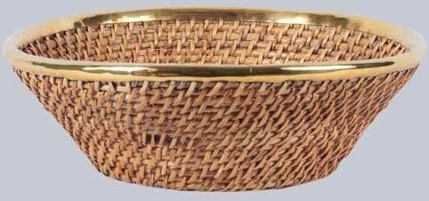 Wood Handwoven Round Basket, for Storage