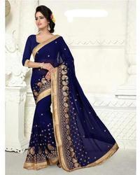 Printed designer sarees, Occasion : Party wear