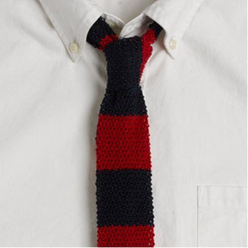 Salisbury Red And Black Knitted Tie, Size : Free