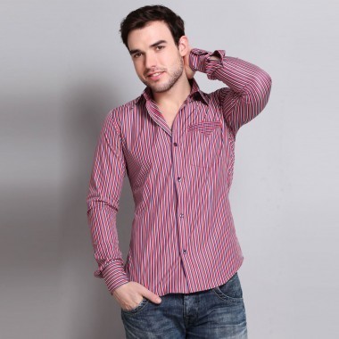 Full Sleeve Stripe Shirt, Size : 38 : 73 cm
