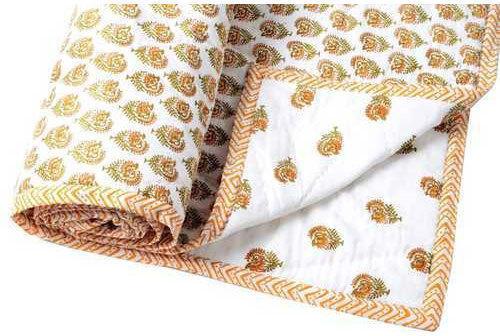 Hand Block Printed Cotton Jaipuri Quilt, Packaging Type : BOPP Bag