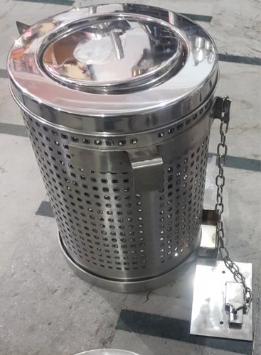 Cylendrical Stainless Steel Dustbin, Size : 10 x14