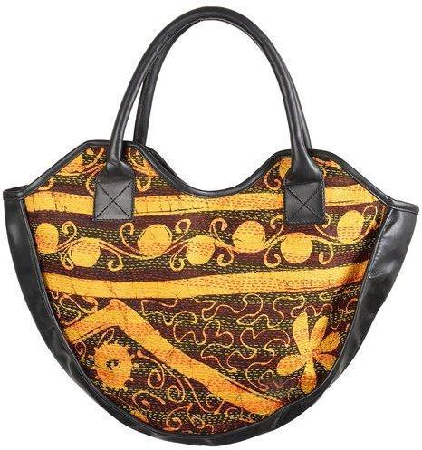 Yellow Nira Kantha Work Hand Bag