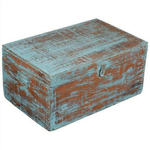 Wood Storage Trunk, Color : Blue