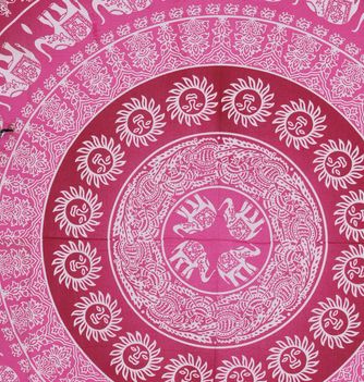 Mandala Pink Elephant Printed Tapestry