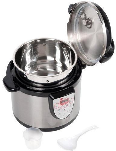 Stainless Steel Rice Cooker, Color : Silver Black