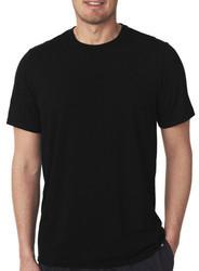 Cotton Plain Mens Black T Shirt