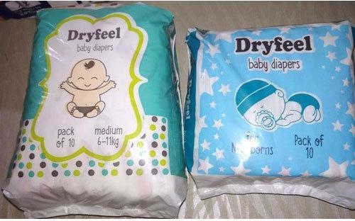 Dryfeel Cotton Baby Diaper, Color : White