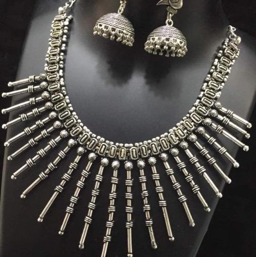  Silver Oxidized Necklace Set, Occasion : Party Wear
