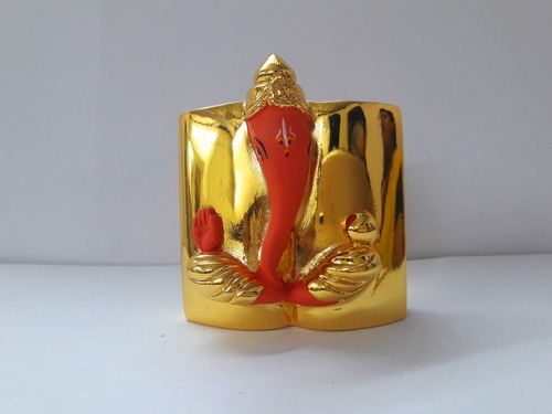 Gold Plated Resin Car Dashboard Ganesha, Packaging Type : Boxes, Cartons