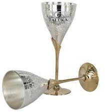 Polished Brass Champagne Flute Glasses, for Decoration, Gifting, Beer, Champion, Length : 0-10Inch